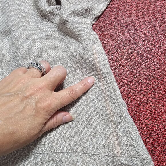 Soft Surroundings Textured Linen Button Up Tunic 1X Khaki Minimalist Lagenlook - Picture 6 of 11